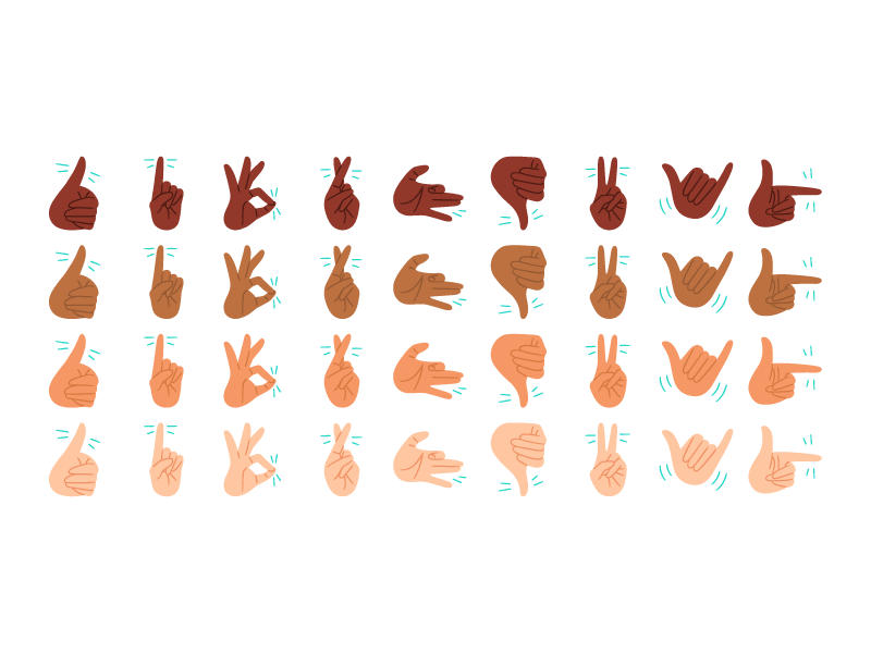 Various Poses of Human Hands Stock Vector - Illustration of okay,  forefinger: 18467789