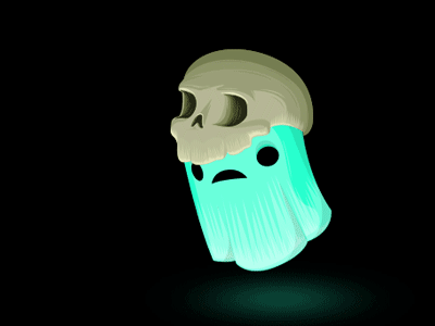 Skull Ghost animation character design gif illustration video game