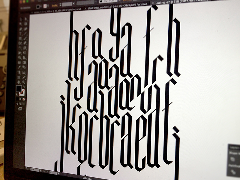 Blackletter experiment typography illustrator blackletter font typeface