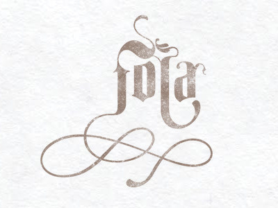 Fola brand calligraphy character logo texture
