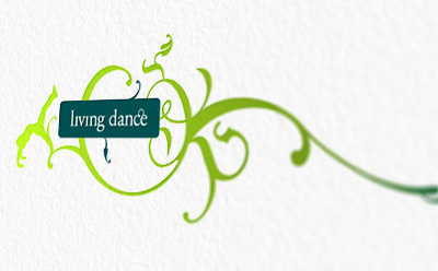 Living Dance brand calligraphy letterpress logo logotype