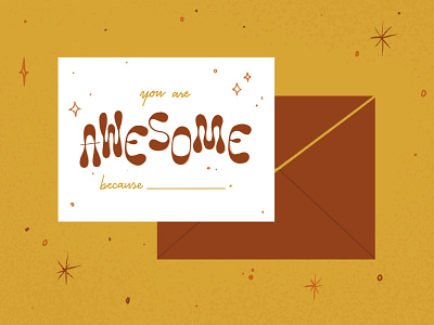 Awesome card design greeting illustration lettering procreate typography