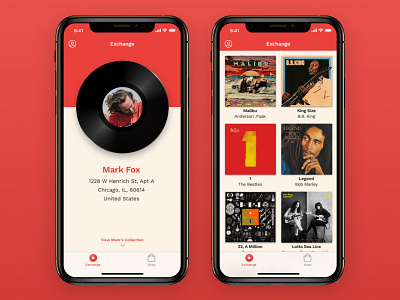 Vinyl Exchange Home Screen app design ios iphone xs music app ui ux vinyl