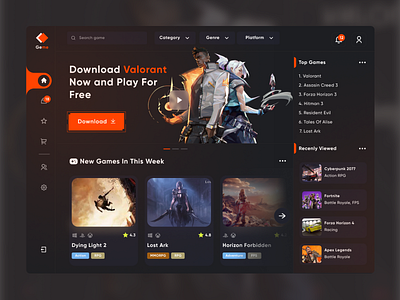 Game Dashboard design illustration ui ux