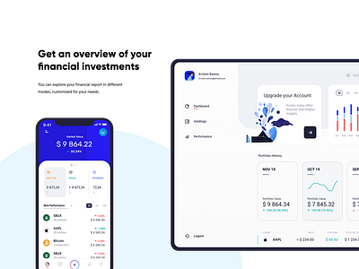 Financial Investments Platform design typography ui ux