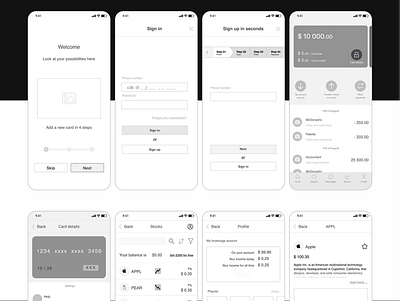 Bank App Prototype design ui ux