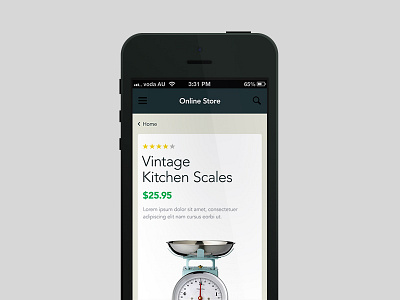 Vintage Kitchen Scales avenir ecommerce mobile ui