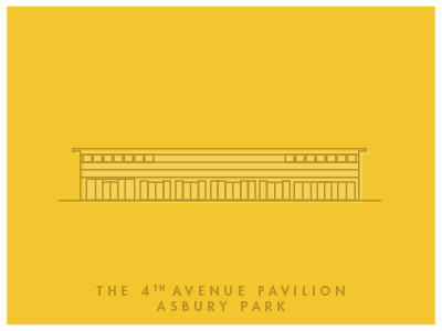 The 4th Avenue Pavilion architecture building flat geometric icon line art vector