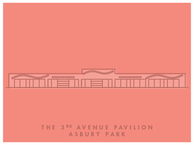 The 3rd Avenue Pavilion architecture building flat geometric icon line art vector