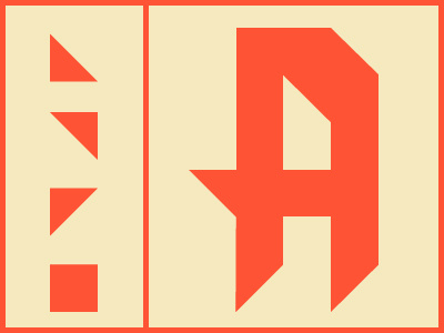 Modular "A" font geometric minimalist modular simple typography vector