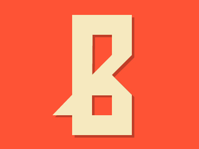 Modular B font geometric minimalist modular simple typography vector