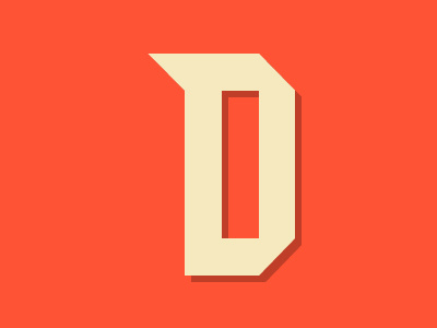 Modular D font geometric minimalist modular simple typography vector