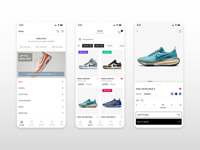 E-commerce App add to cart branding cart clothes concept design e commerce mobile app online shopping online store shoes shopping app store ui ux design