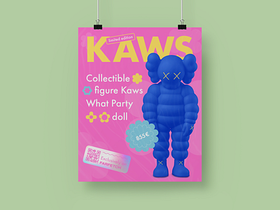 Poster Kaws design graphic design illustrator indesign poster
