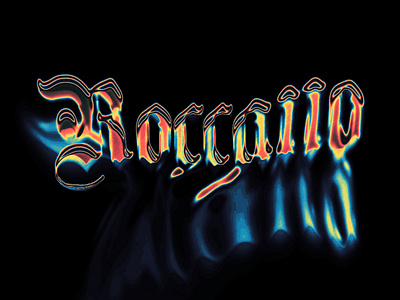 Roccano brand chrome digital type fire gradients roccano type typography