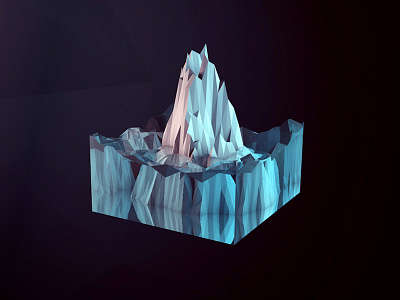 Iceberg 3d c4d iceberg low poly nature roccano water