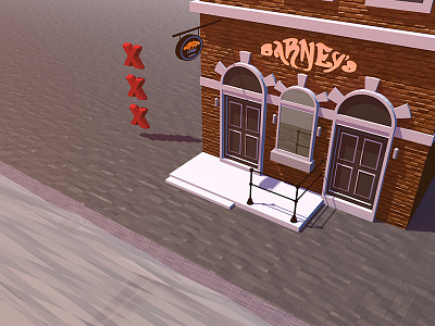 Barney's Lounge Coffeshop 3d amsterdam barneys c4d canal coffeshop lounge lowpoly roccano xxx