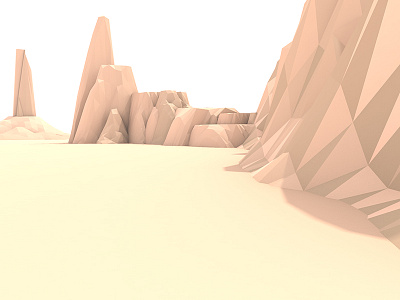 Desert Valley 3d c4d cliff desert landscape lowpoly nature roccano valley