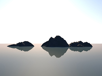 Islands 3d c4d islands ocean render roccano rocks sea water