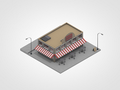 Giros Pizza 3d c4d clean giros isometric lowpoly pizza render restaurant roccano