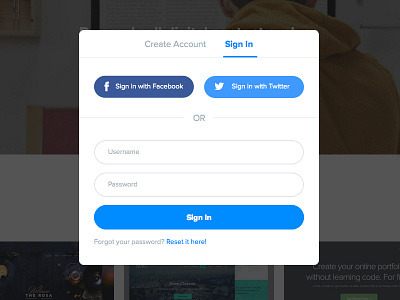 Sign In Modal Form create account creatives land designer developers form login marketplace modal register sign in sketchapp