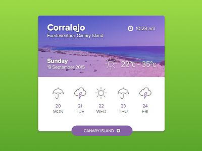 Weather Corralejo canaries canary island espana fuerteventura holiday nature paradise summer surf ui weather widget