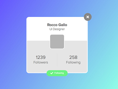Widget Profile designer followers following free download profile roccano sketchapp widget