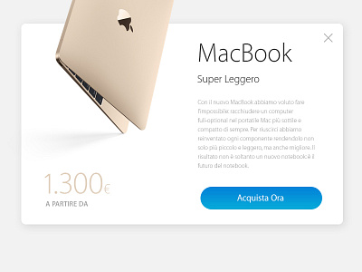 MacBook Gold apple book design ios mac macbook minimal product widget roccano ui widget