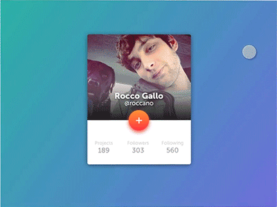 Profile Card animation design flinto profile card prototyping roccano