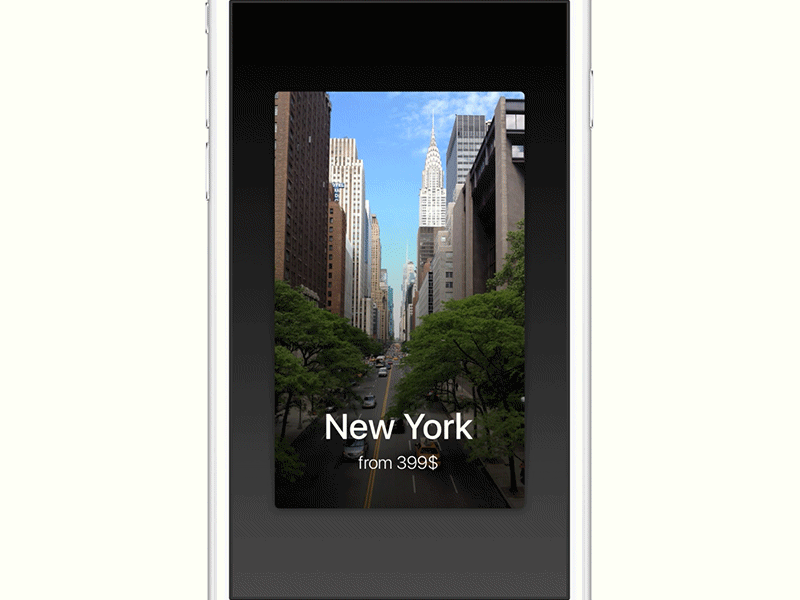 New York - Card Animation animation card framer framerjs new york roccano travel ui ux