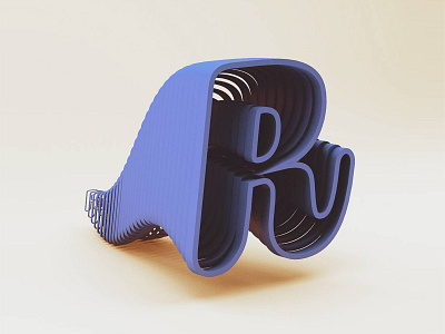R for Roccano 3d 3d design alphabet c4d cinema design letter lettering r roccano