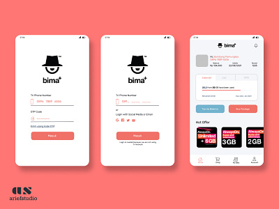 Bima Tri Apps Redesign app bima design homepage mobile tri ui ux