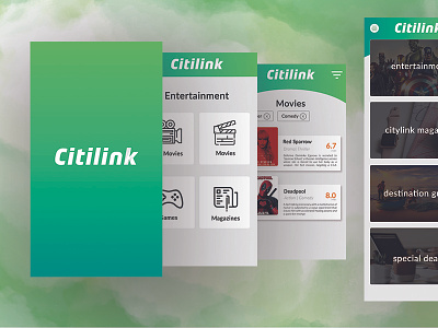 Citilink Inflight Apps app design green ui ux