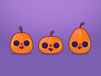 Little Pumpkins friends halloween illustration illustration for kids orange pumpkins purple