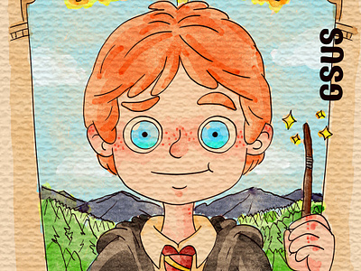 Ron Weasley art gsus harrypotter illustration illustration for children kids