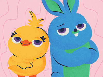 Ducky And Bunny art chalk disney gsus illustration illustration for children kids pixar pixar art