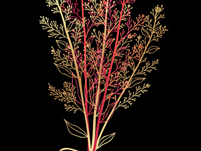 Flower design icon illustration typography vector
