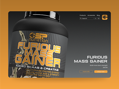 Supplement product page brand branding figma frontend page product protein supplement ui ux website