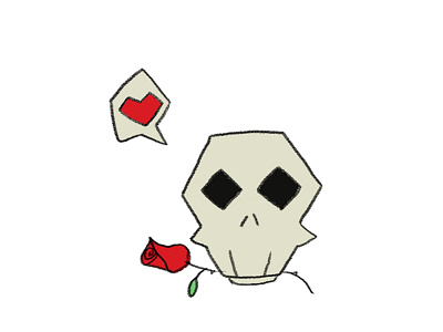 Rose Skull 2d design illustration