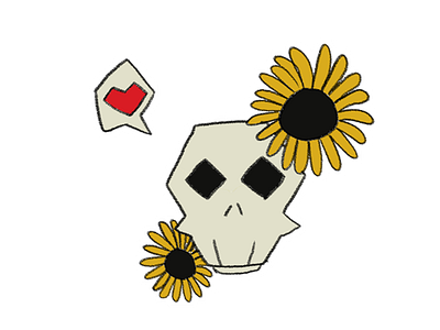 Sunflower Skull