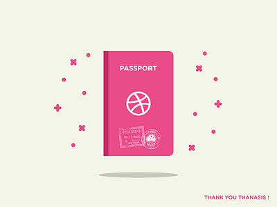 Dribbble Passport customs dribbble invite passport stamp thank you welcome yay