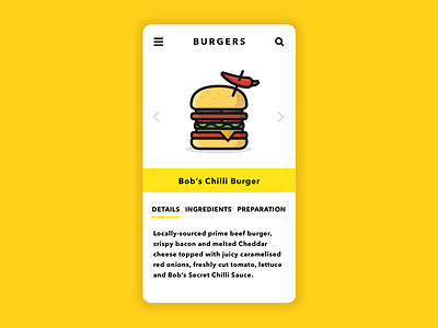 Bob's Burgers App app burger delivery design food ios mockup order recipe ui ux