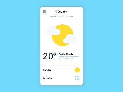 Minimal Weather App app clouds ios minimal product rain simple simplicity sun ui ux weather