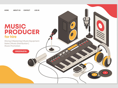 landing page design for music producer