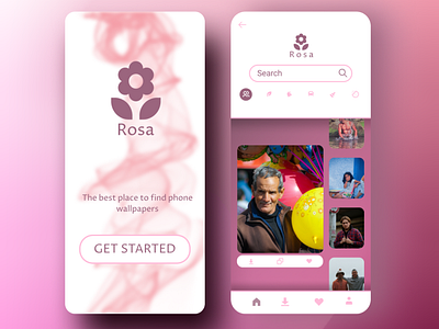 Rosa App for background graphic design ui