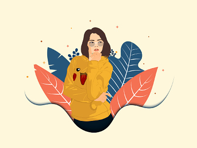 Girl Illustration adobe illustrator art artist branding colors design girl illustraion pikachu print design vector
