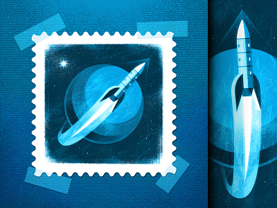 Around the World 🚀 astronaut icon illustration illustrator nasa outer space postage retro rocket san diego scifi space space race spaceship spacex stamp stamps ufo usps vector