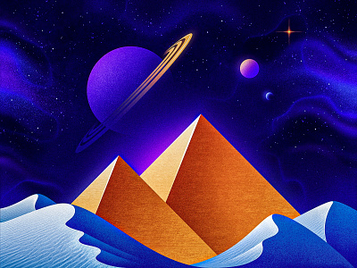 Build Your Own Pyramids (of Mars) alien aliens astronaut cosmos desert egypt egyptian illustration illustrator mars nasa occult outer space outerspace pyramid pyramids san diego saturn scifi synthwave