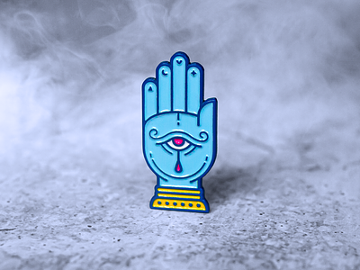 The Mystic Hand 👁 Enamel Pin ✋ badge eyes fatima fortune teller halloween haunted mansion icon illustration illustrator lapel pin magical occult occultism paranormal pin pins psychic san diego spooky supernatural