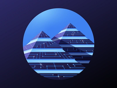 Futuristic Egyptian Pyramids adobe illustrator ancient egypt blade runner circuitry egypt egyptian futurism icon illustration illustrator lofi pyramid pyramids san diego scifi spot illustration stargate synthwave tron vector